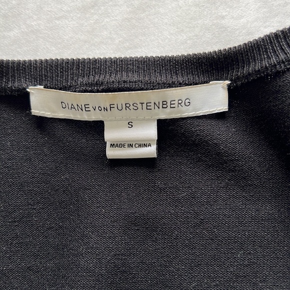 DVF - black silk/cotton blend wrap sweater- size S - Picture 2 of 4